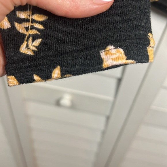 Free People Dinner Party Floral Long Sleeve Top Size Medium Black Combo - Picture 8 of 10